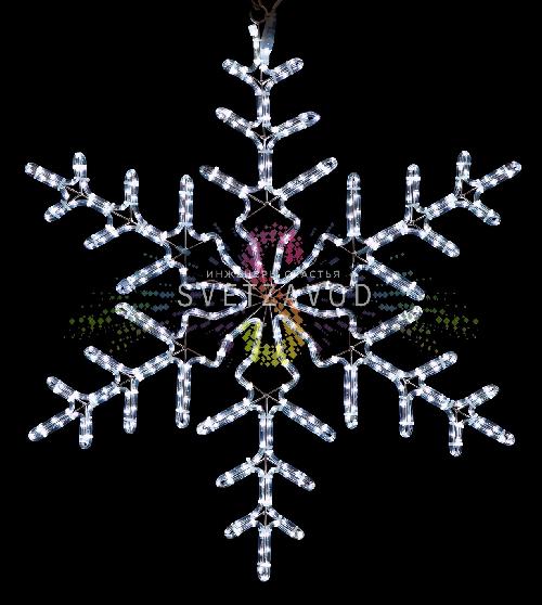 Светодиодная Снежинка, 95см, белая, фиксинг, 220В, IP65