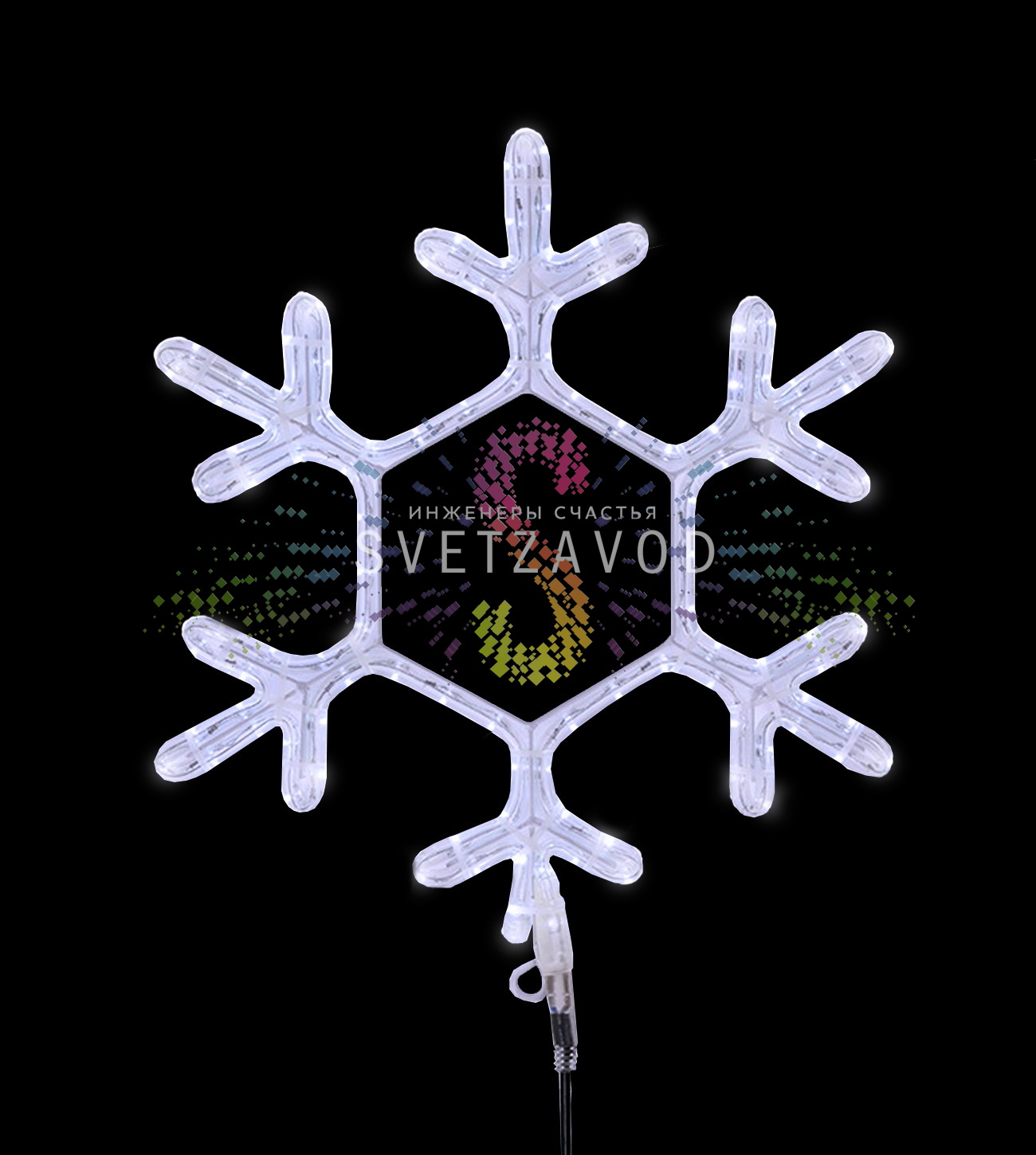 Светодиодная Снежинка, 45х38 см, белая, фиксинг, 220В, IP65, Neon-Night