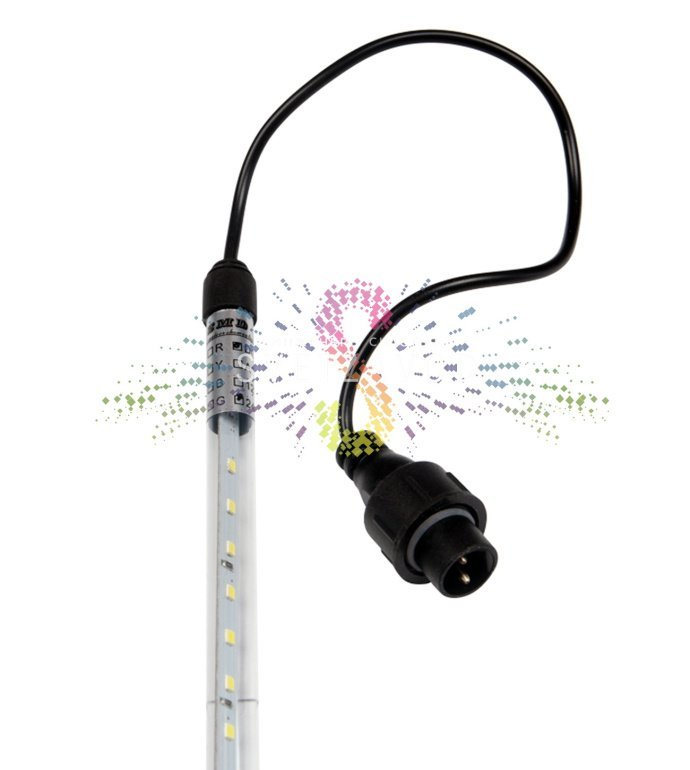 Детальное фото гирлянды Тающие сосульки Neon-Night: 10 пластиковых трубок по 1 метру на 10-метровом каучуковом проводе, блок питания 220/24В.