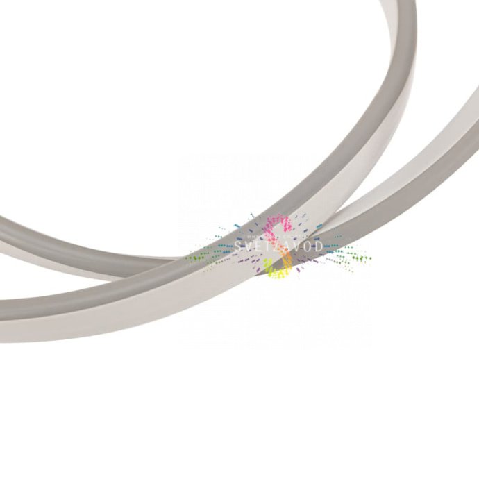 Крупный план двухстороннего желтого гибкого неона Led Neon Flex прямоугольного сечения 8х16мм с матовой силиконовой оплеткой