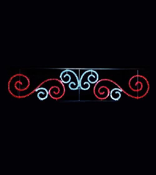 Светодиодная перетяжка "Красное и белое" 300х90 см