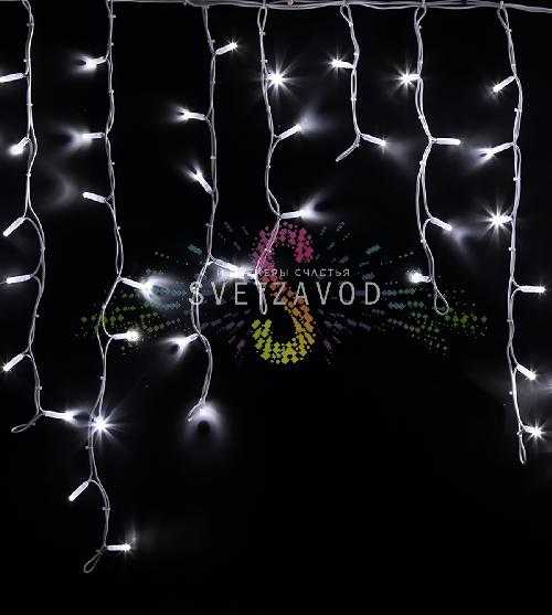 Светодиодная бахрома Айсикл, 5,6х0,9м, фиксинг, 220В, белая, белый каучук, IP67, Neon-Night