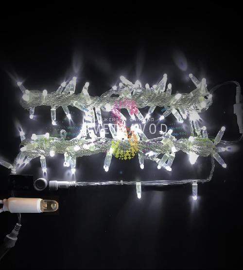 Гирлянда-нить Стринг Лайт, 220В, фиксинг, белая, 10м, прозрачный ПВХ, IP65, Rich Led