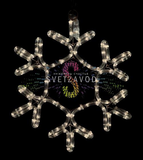 Светодиодная Снежинка, 40см, теплая белая, фиксинг, 220В, IP65