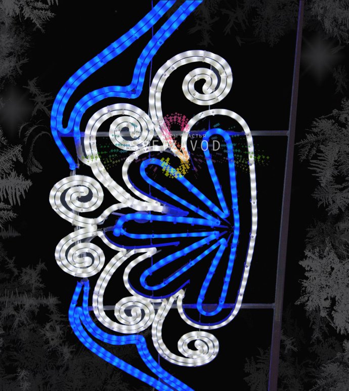 Светодиодная консоль Лавина 200х65 см бело-синяя на металлическом каркасе