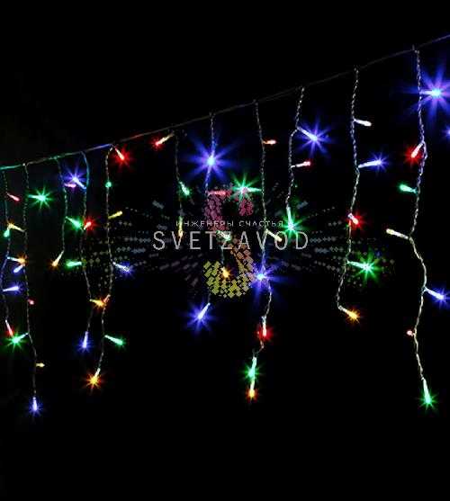 Светодиодная бахрома Айсикл, 3х0,5м, фиксинг, 220В, мульти, черный ПВХ, IP54, Rich Led