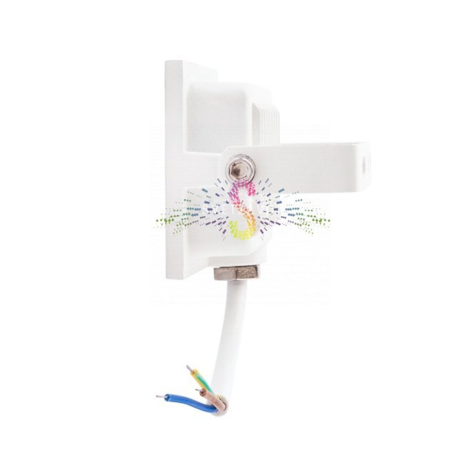 Крупный план светодиодного прожектора REXANT 10Вт в белом корпусе из алюминия, с прозрачным стеклянным рассеивателем и поворотным креплением. Крупный план светодиодного прожектора REXANT 10Вт в белом корпусе из алюминия, с прозрачным стеклянным рассеивателем и поворотным креплением.