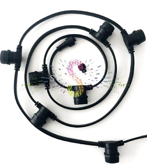 Белт лайт, бухта 20м, шаг 15см, E27, черный провод каучук