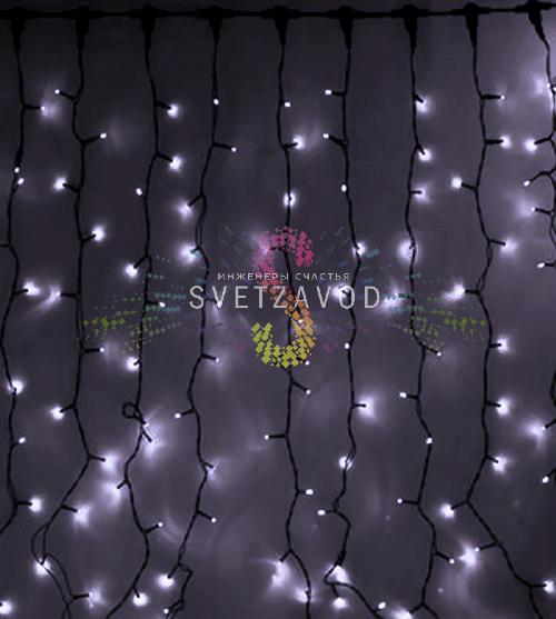 Светодиодный дождь 2х9м, белый, мерцающий, WF, черный ПВХ, 220В, IP65, Rich Led