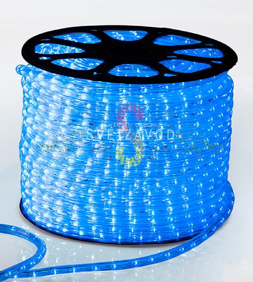 Светодиодный дюралайт, Ø 13мм, 220В, 2W, 24 led/м, фиксинг, синий, 100м, Neon-Night