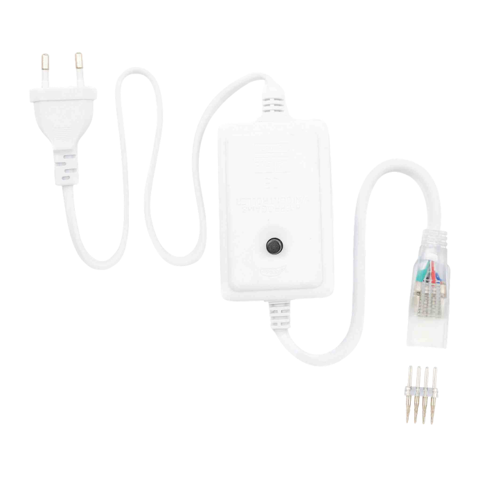 Белый шнур питания Apeyron Electrics для многоцветной (RGB) светодиодной ленты 220В, 500Вт, IP65, с однокнопочным контроллером