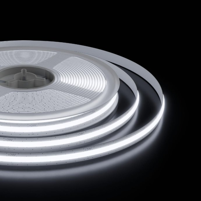 Детальное фото LED ленты COB 5м, холодный белый 6500К, 528 д/м, медная подложка, рез 1мм, IP20
