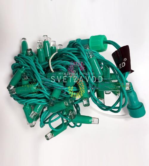 Гирлянда-нить Стринг Лайт, 220В, фиксинг, зеленая, 10м, зеленый ПВХ (ДИ), IP65, Rich Led