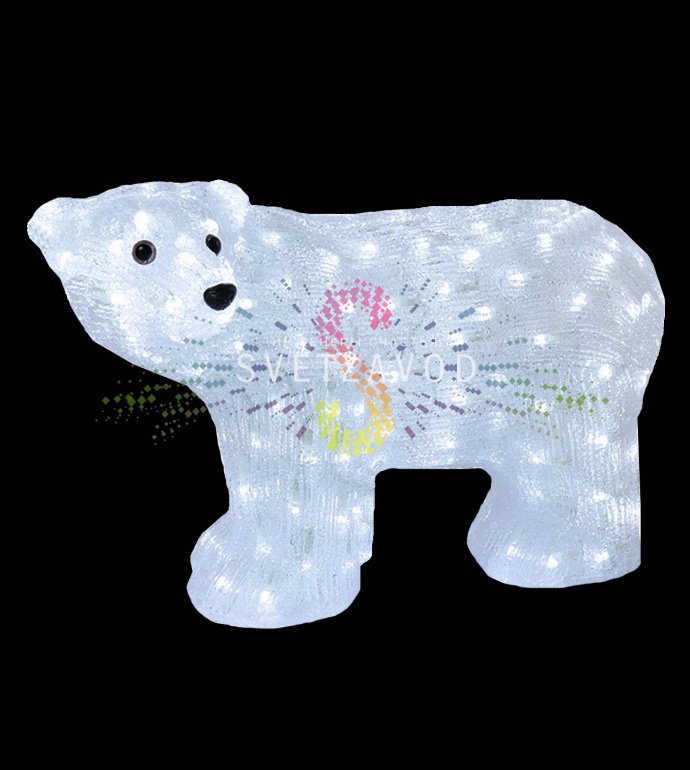 Детальное фото акриловой фигуры 3D Мишка 60 см: видны 200 светодиодов, металлический каркас, влагозащищенный корпус IP65 и блок питания 24В