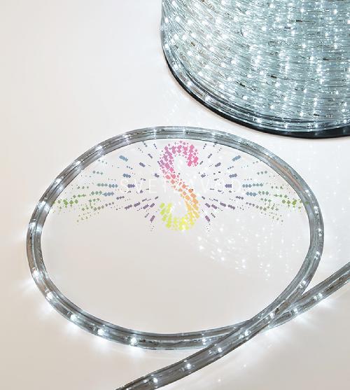 Светодиодный дюралайт, Ø 13мм, 220В, 2W, 24 led/м, мерцающий, белый, шаг 2м, 100м, Neon-Night