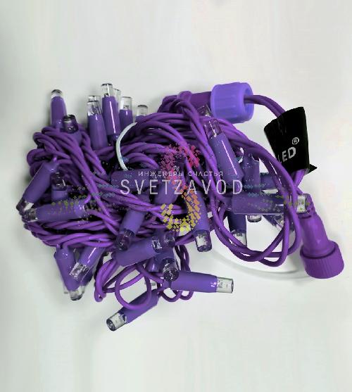 Гирлянда-нить Стринг Лайт, 220В, фиксинг, фиолетовая, 10м, фиолетовый ПВХ (ДИ), IP65, Rich Led