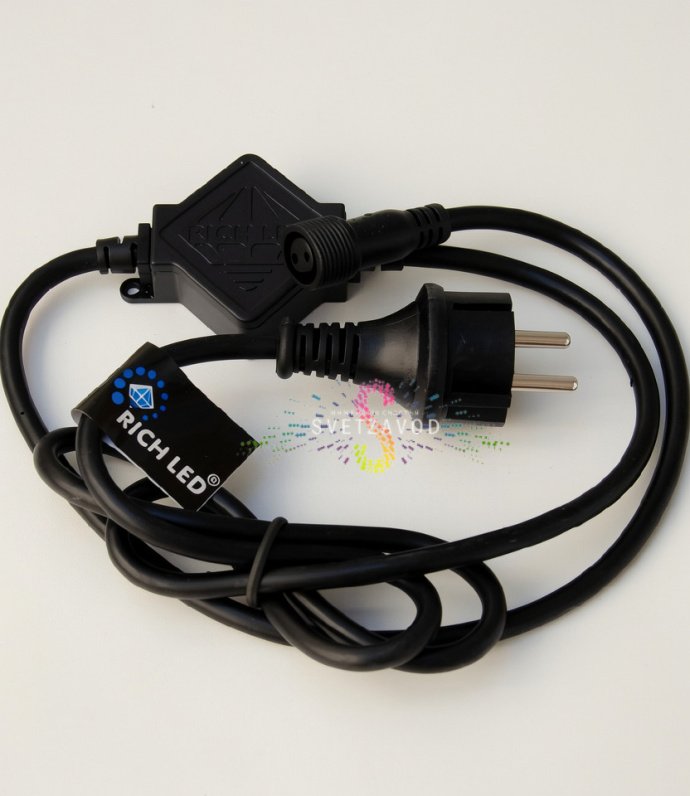 Шнур для подключения Гирлянды лофт с лампами, 10 метров, черный