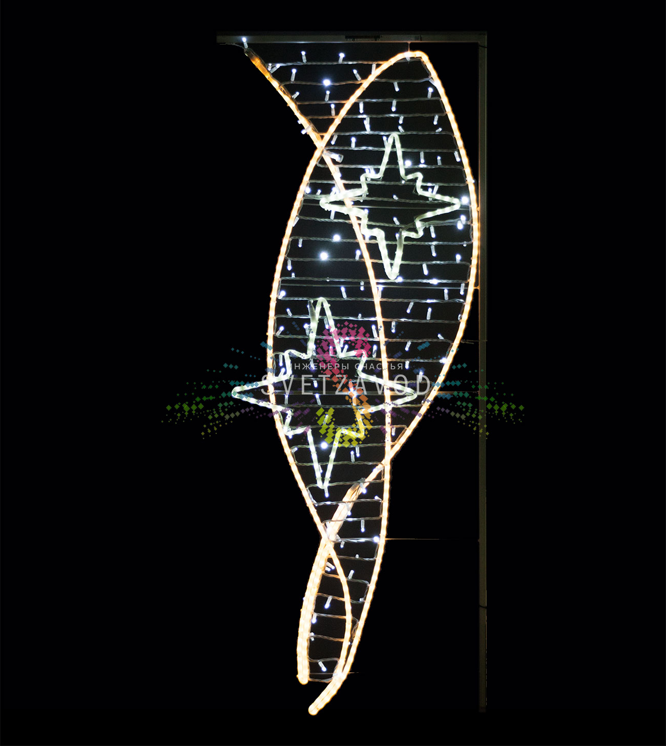 Светодиодная консоль "Ночное небо", 200х80 см, белая, т. белая