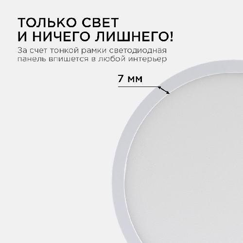 Светодиодная панель накладная круглая 220В, 15Вт, CRI:80Ra, 1200лм, ø145 мм, алюминиевый корп