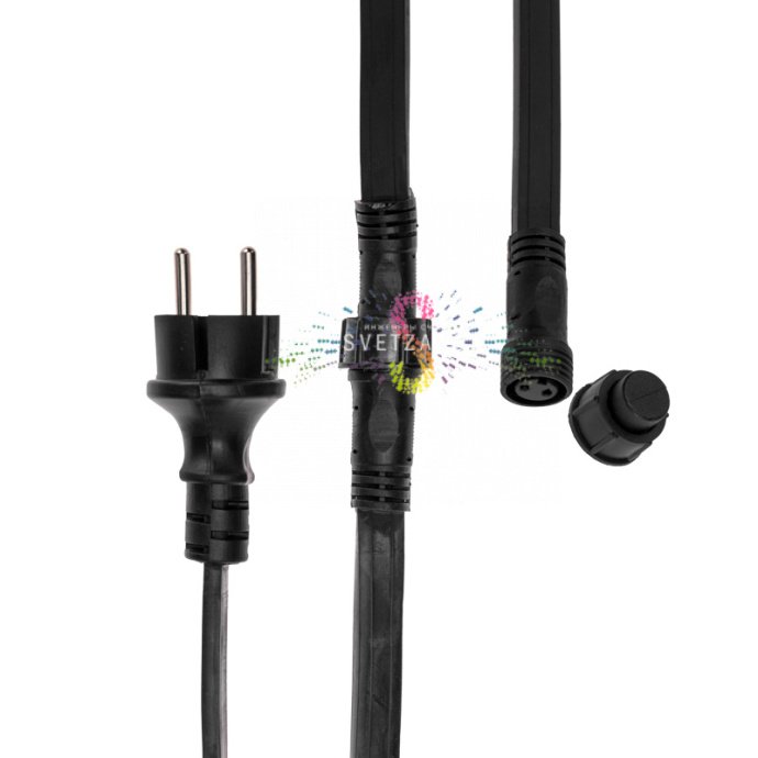 Гирлянда с лампами ЕВРО Белт-Лайт , белая, 100 метров, 225 ламп, черный провод 