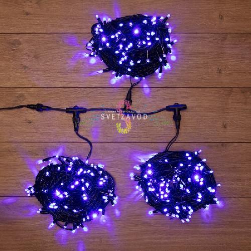 Клип Лайт Спайдер с контроллером, 24В, 3 нити по 20м, синий, черный ПВХ, IP65, Neon-Night