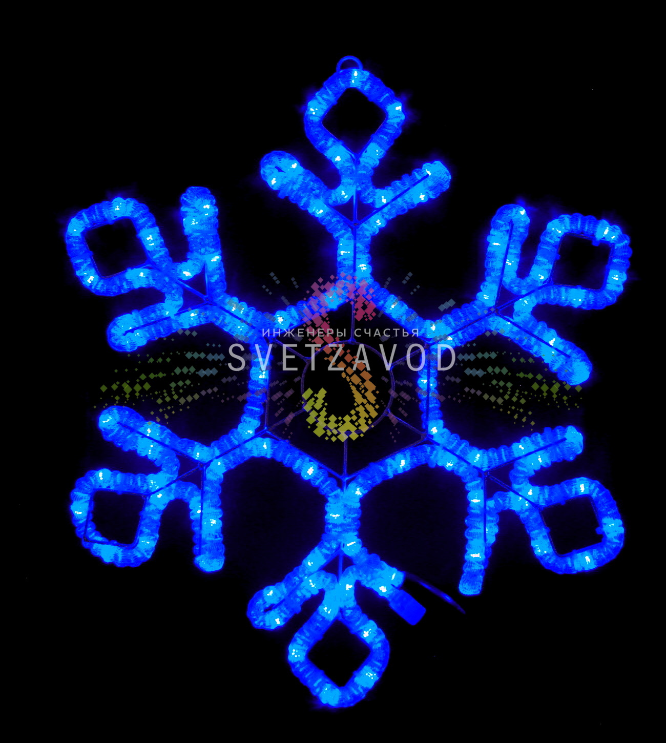 Светодиодная Снежинка, 79х69см, синяя, фиксинг, 220В, IP65