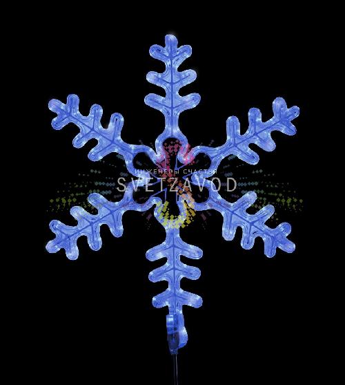 Светодиодная Снежинка, 95см, синяя, фиксинг, 220В, IP65, Neon-Night