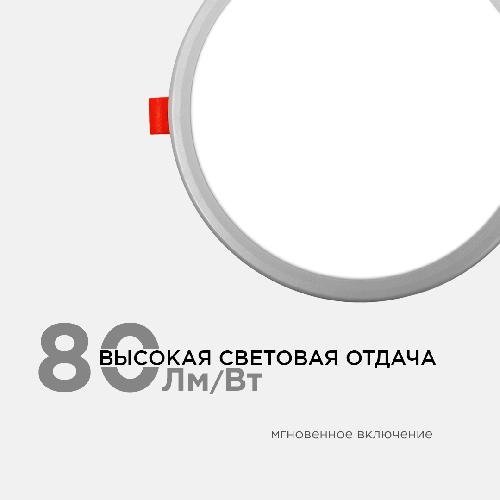 Светодиодная панель встраиваемая с регулировкой под посадочное отверстие, 15Вт, 230В/50Гц, 120