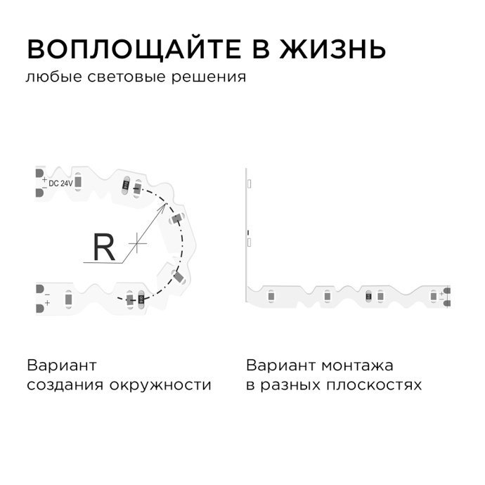 Детальное фото гибкой светодиодной ленты S-типа 6мм, теплый белый свет 3000K, 60 диодов SMD2835 на метр, 5м в упаковке.