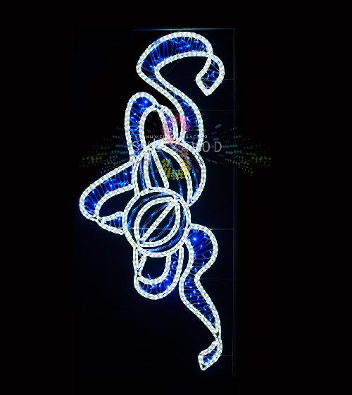 Светодиодная консоль "Шары на синей ленте", 200х90 см