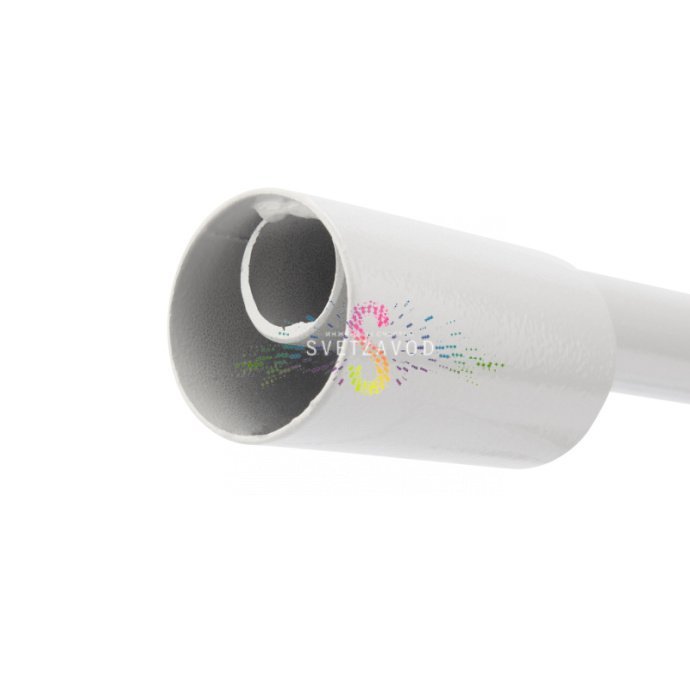 Профессиональный кронштейн для консольных светильников Rexant белого цвета. Конструкция из стали с хомутом диаметром 51 мм для крепления на опору, габариты 625х460х280 мм.