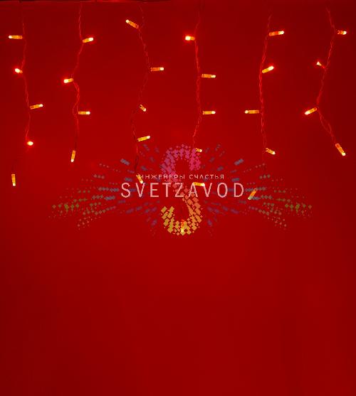 Светодиодная бахрома Айсикл, 4,8х0,6м, мерцающая, 220В, краcная, белый каучук, IP65, с блоком