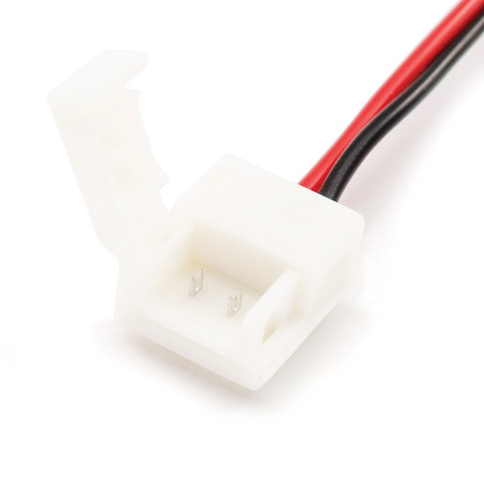 Два коннектора с проводами, для LED ленты 12В, 8мм, IP65, бренд Apeyron Electrics.