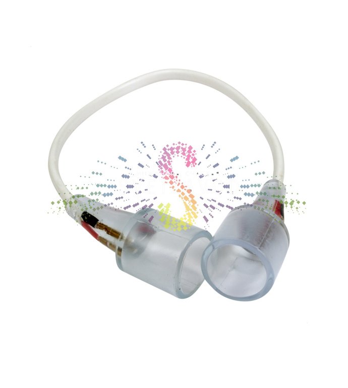 Детальное фото коннектора для круглого гибкого неона Neon-Night Ø16мм, 360°, длина 20 см, в пластиковой упаковке.