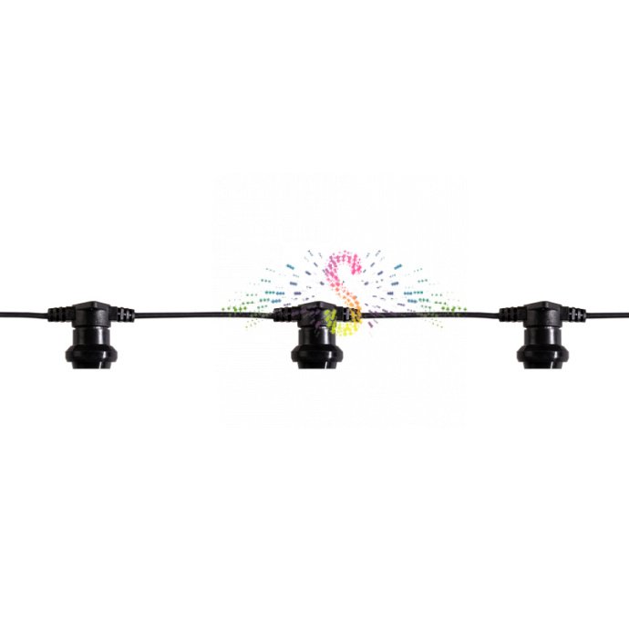 Прорезиненный ПВХ провод гирлянды Белт-Лайт с патронами Е27 и уплотнительными кольцами Прорезиненный ПВХ провод гирлянды Белт-Лайт с патронами Е27 и уплотнительными кольцами