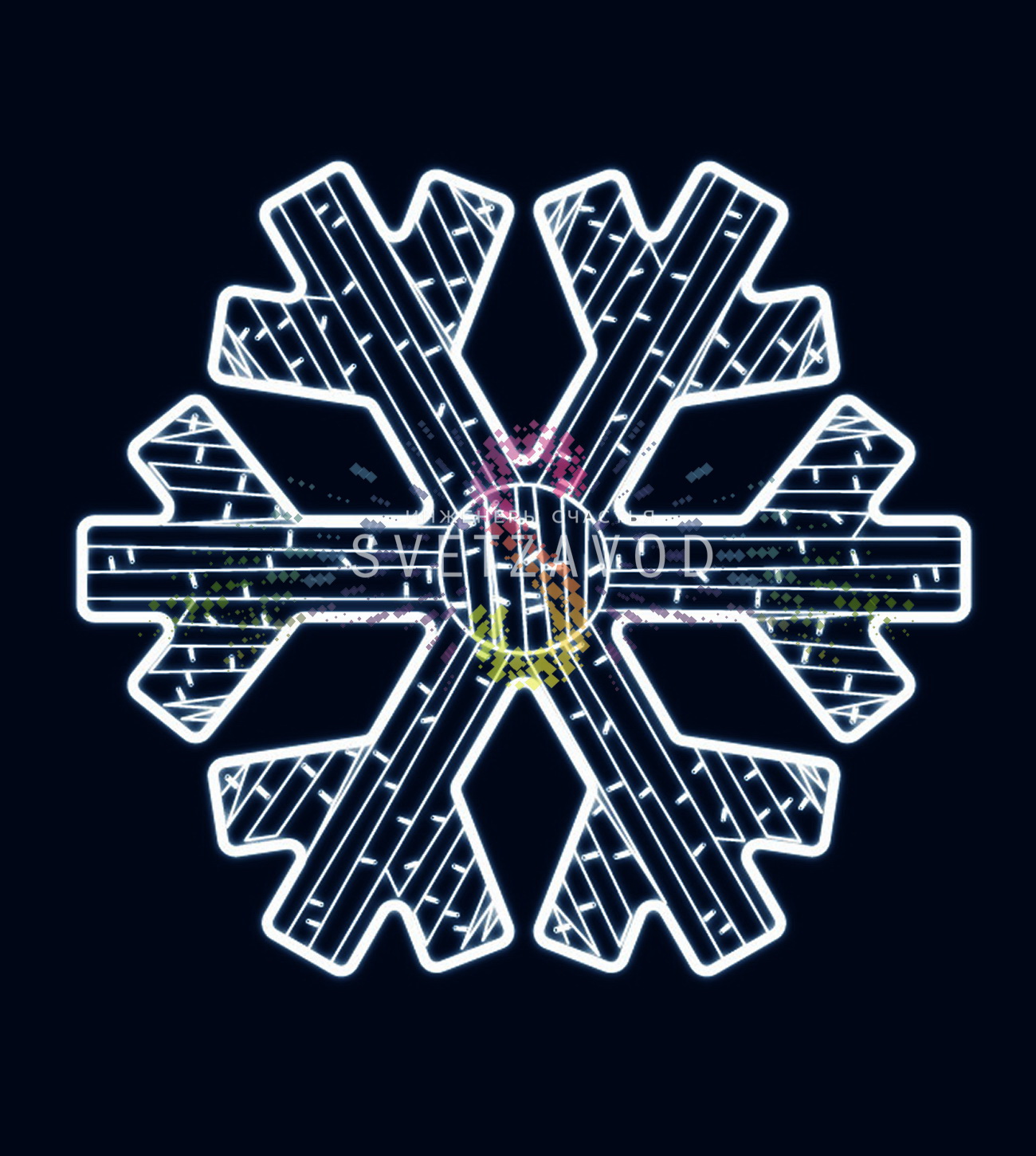 Светодиодная Снежинка, 125x120см, белая, фиксинг, 220В, IP65, Neon-Night