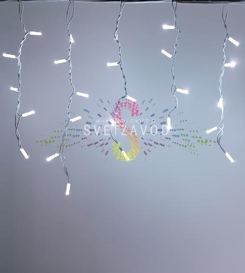 Светодиодная бахрома Айсикл, 4,8х0,6м, фиксинг, 220В, белая, белый каучук, IP65, без блока