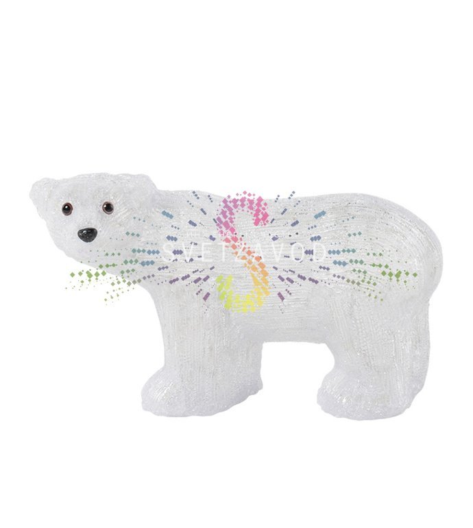 Детальное фото акриловой фигуры 3D Мишка 60 см: видны 200 светодиодов, металлический каркас, влагозащищенный корпус IP65 и блок питания 24В