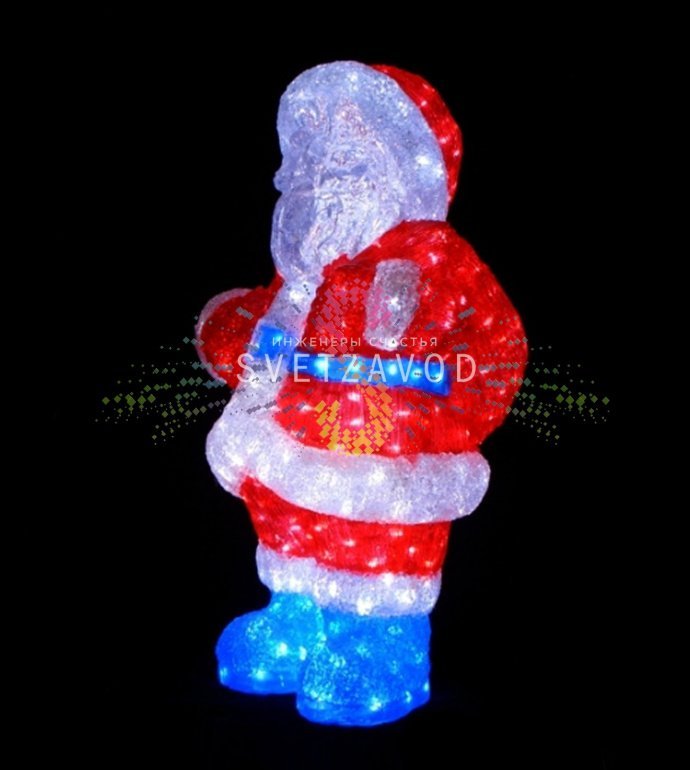 Детальное фото акриловой 3D фигуры Дед Мороз с 408 светодиодами, защитой IP65 и блоком питания 24В