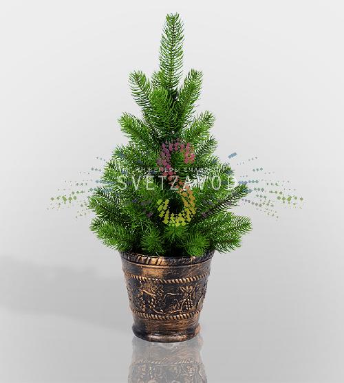 Елочка в пластиковом горшке, 45см, ветки литые, Neon-Night