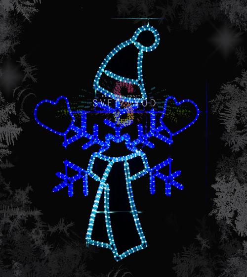 Светодиодная консоль "Снежинка в шапке", 160х95 см