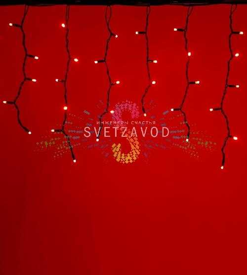 Светодиодная бахрома Айсикл, 4,8х0,6м, фиксинг, 220В, красная, черный каучук, IP65, без блока