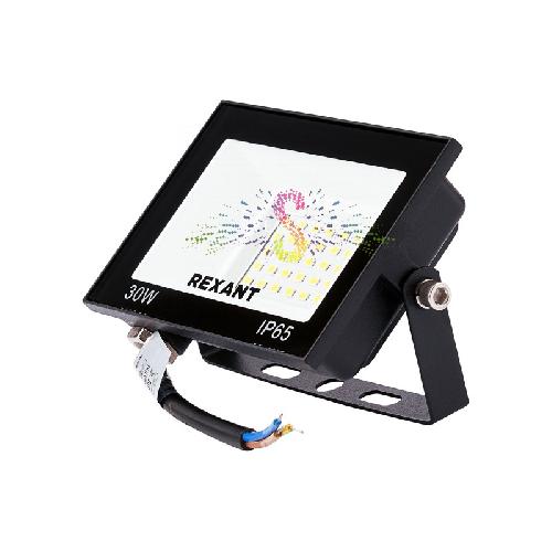 Прожектор светодиодный, нейтральный белый, 220В, 30Вт, черный корпус, REXANT