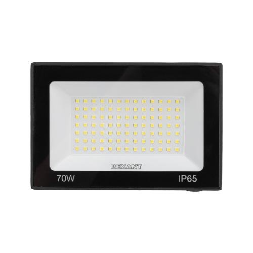 Прожектор светодиодный, холодный белый, 220В, 70Вт, черный корпус, REXANT