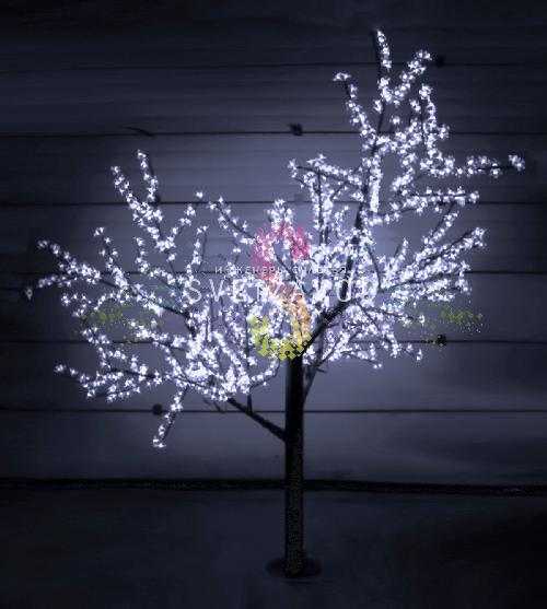 Светодиодное дерево Сакура, 2,5 м, Ø2 м, белое, 24B, 1728LED, IP54