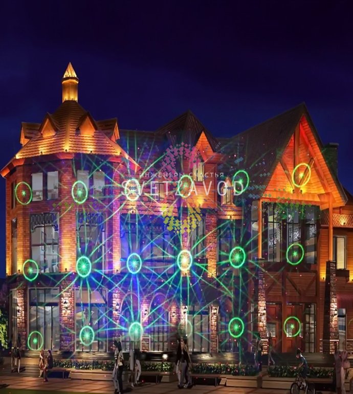 Лазерная подсветка, Garden X-39P-1D, анимация Цветы, 8 узоров, c bluetooth-колонкой