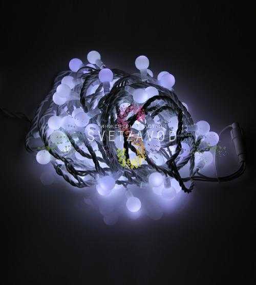 Гирлянда Шарики Ø 25мм, 15м, 220В, белый каучук, белая, IP65, без блока питания 