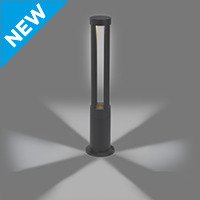 Детальное фото: алюминиевый светильник-столбик черный 105х105х600мм, LED 10Вт 700лм 3000К тёплый свет, стеклянный рассеиватель, IP54, для дорожек