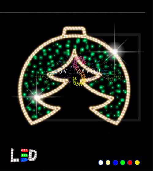 Светодиодная консоль "Елочка в шаре" 130 см, теплая белая, зеленая