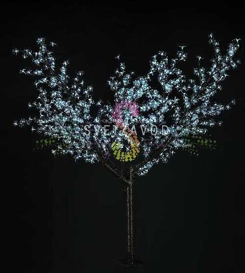 Сакура декоративная, 1.9 м, белая, 24B, 864 LED, IP65